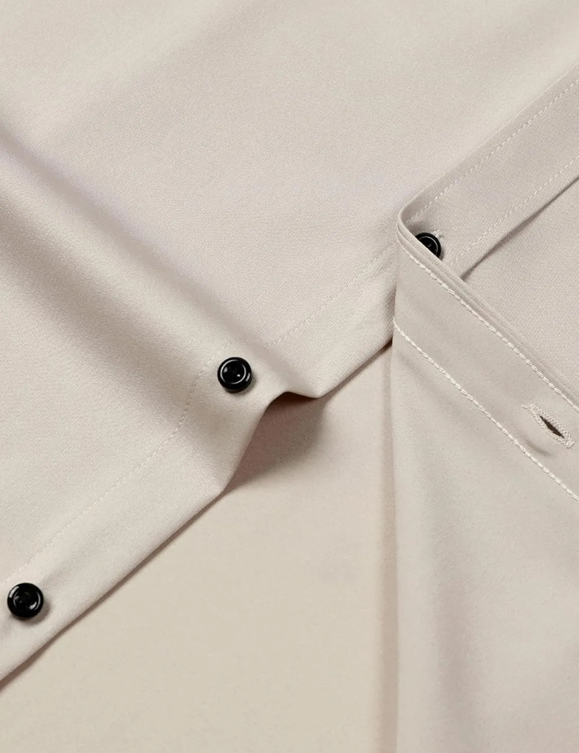 Men's Stretch Wrinkle Free Dress Shirts Formal Wedding Prom Long Sleeve Slim Fit Button Down Shirt
