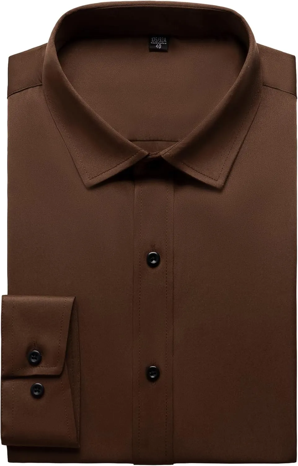 Men's Stretch Wrinkle Free Dress Shirts Formal Wedding Prom Long Sleeve Slim Fit Button Down Shirt