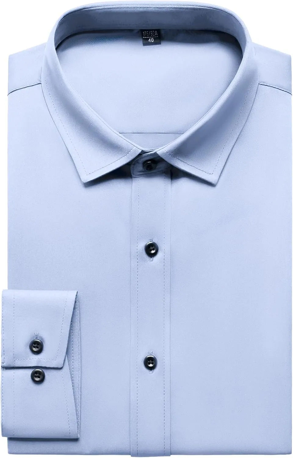 Men's Stretch Wrinkle Free Dress Shirts Formal Wedding Prom Long Sleeve Slim Fit Button Down Shirt