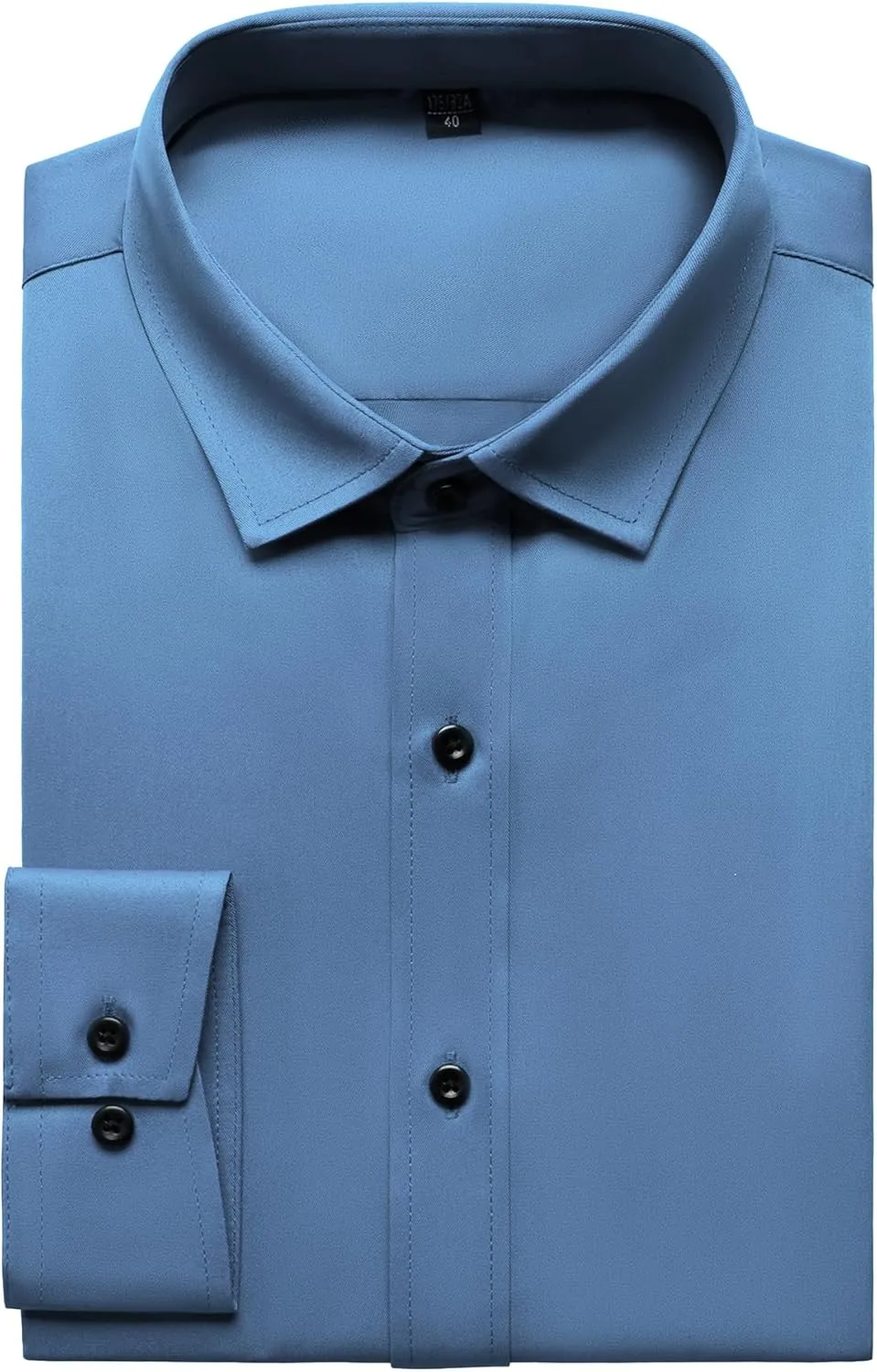 Men's Stretch Wrinkle Free Dress Shirts Formal Wedding Prom Long Sleeve Slim Fit Button Down Shirt