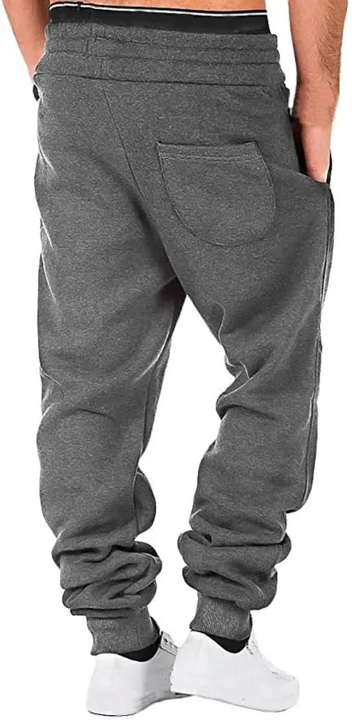 Mens Sweatpants with Pockets Athletic Cargo Pants for Men Relaxed Fit Multiple Pockets Outdoor Straight Type Trousers