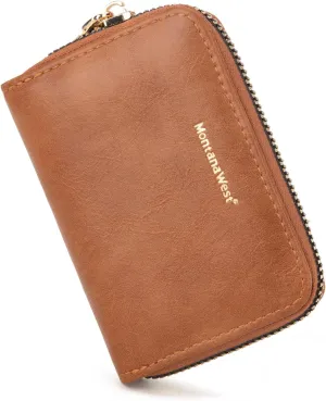 Montana West Rfid Card Holder For Women Compact Credit Card Case Small Card Wallet with Zipper For Female Ladies Lightweight & Easy to Carry