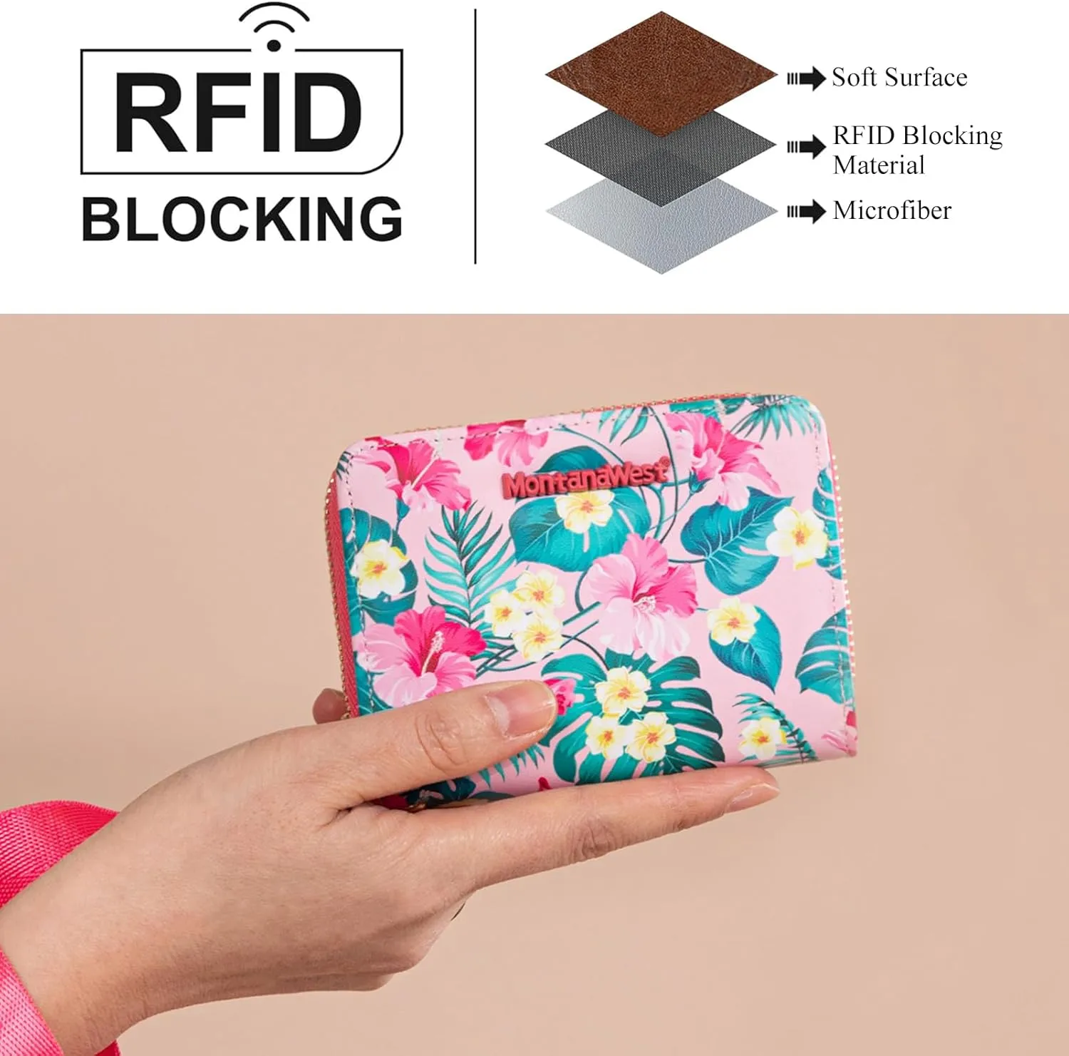 Montana West Small Floral Wallet for Women Female Ladies with a Detachable Wristlet Women's Wallet with Rfid Blocking Lining Minimalist Lightweight & Easy to Carry