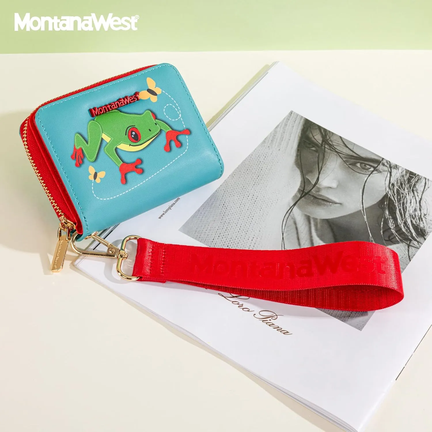 Montana West Small Frog Wallet for Women Female Ladies with a Detachable Wristlet Women's Wallet with Rfid Blocking Lining Minimalist Lightweight & Easy to Carry