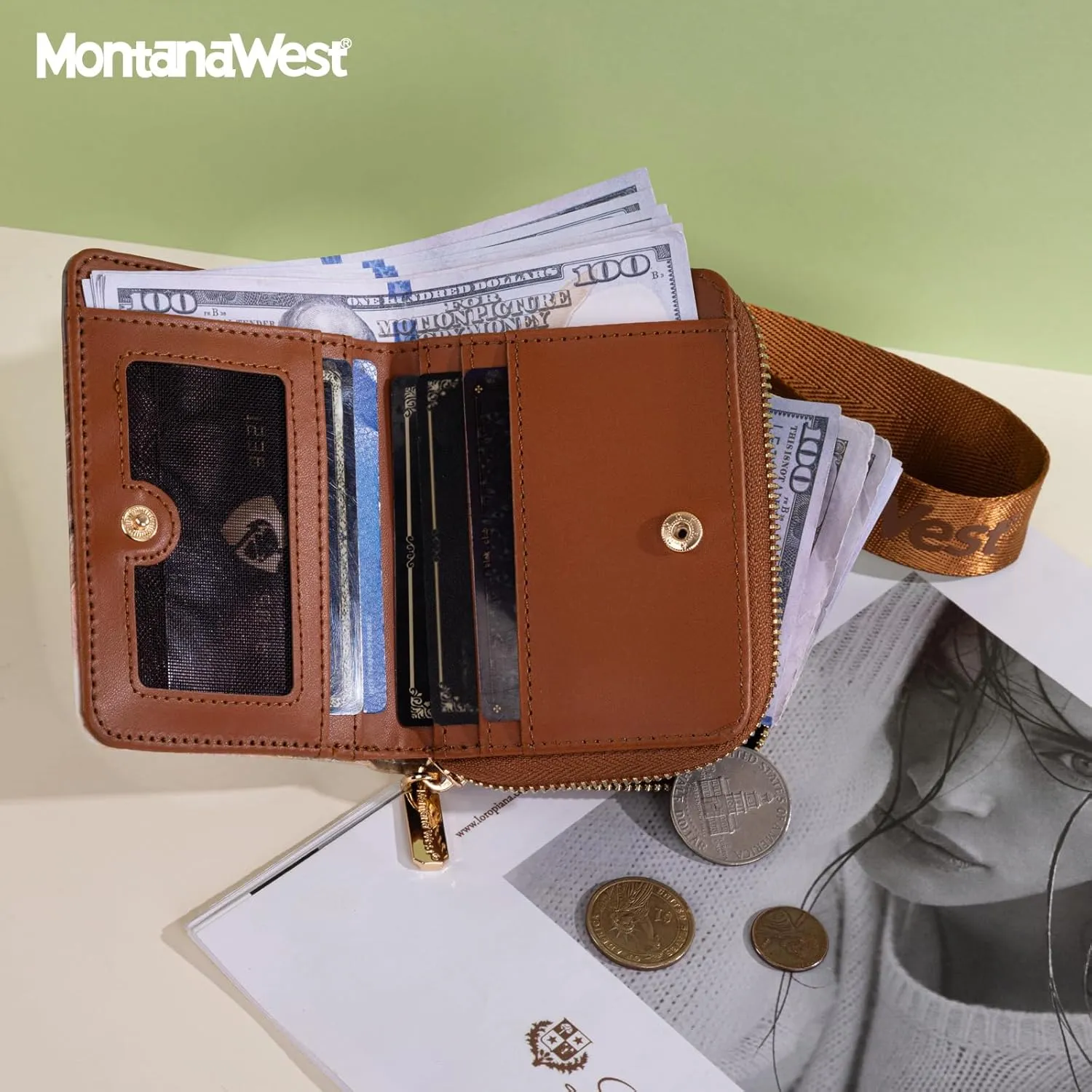Montana West Small Horsehair Wallet for Women Female Ladies with a Detachable Wristlet Women's Wallet with Rfid Blocking Lining Minimalist Lightweight & Easy to Carry