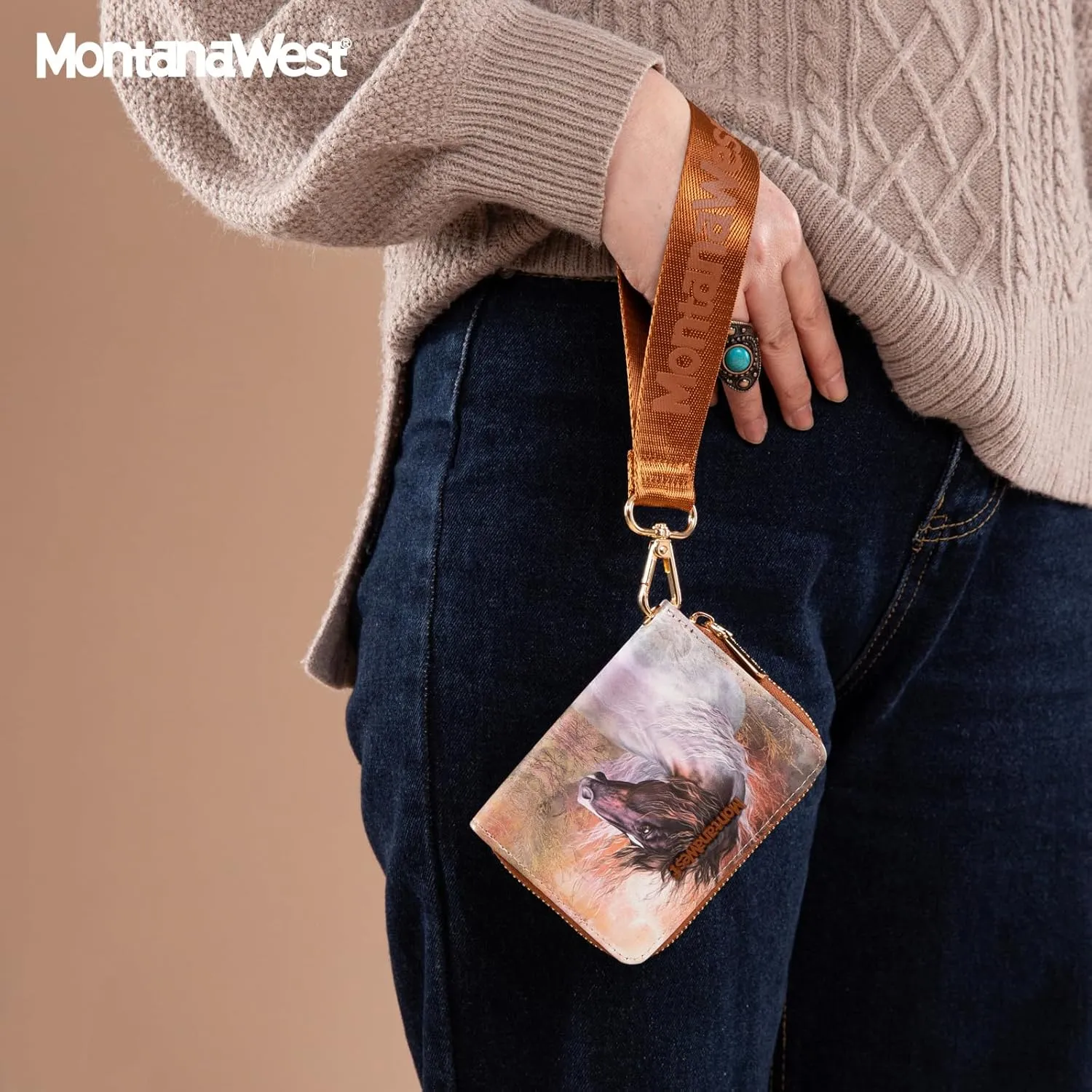 Montana West Small Horsehair Wallet for Women Female Ladies with a Detachable Wristlet Women's Wallet with Rfid Blocking Lining Minimalist Lightweight & Easy to Carry