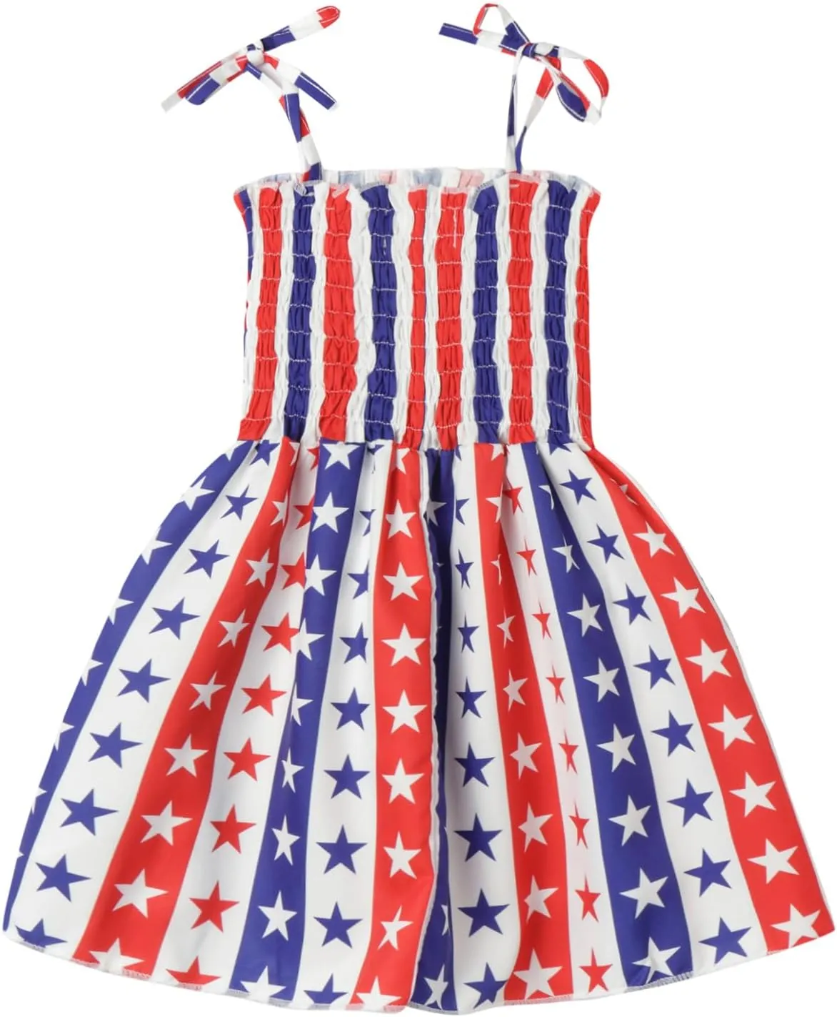 Mud Kingdom Fashion Smocked Little Girls Slip Sundress Cute Printing Cotton Summer