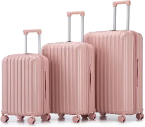 Multifunctional ABS Spinner Wheel Luggage with USB Port, Phone holder and Cup Holder, Available in Pink