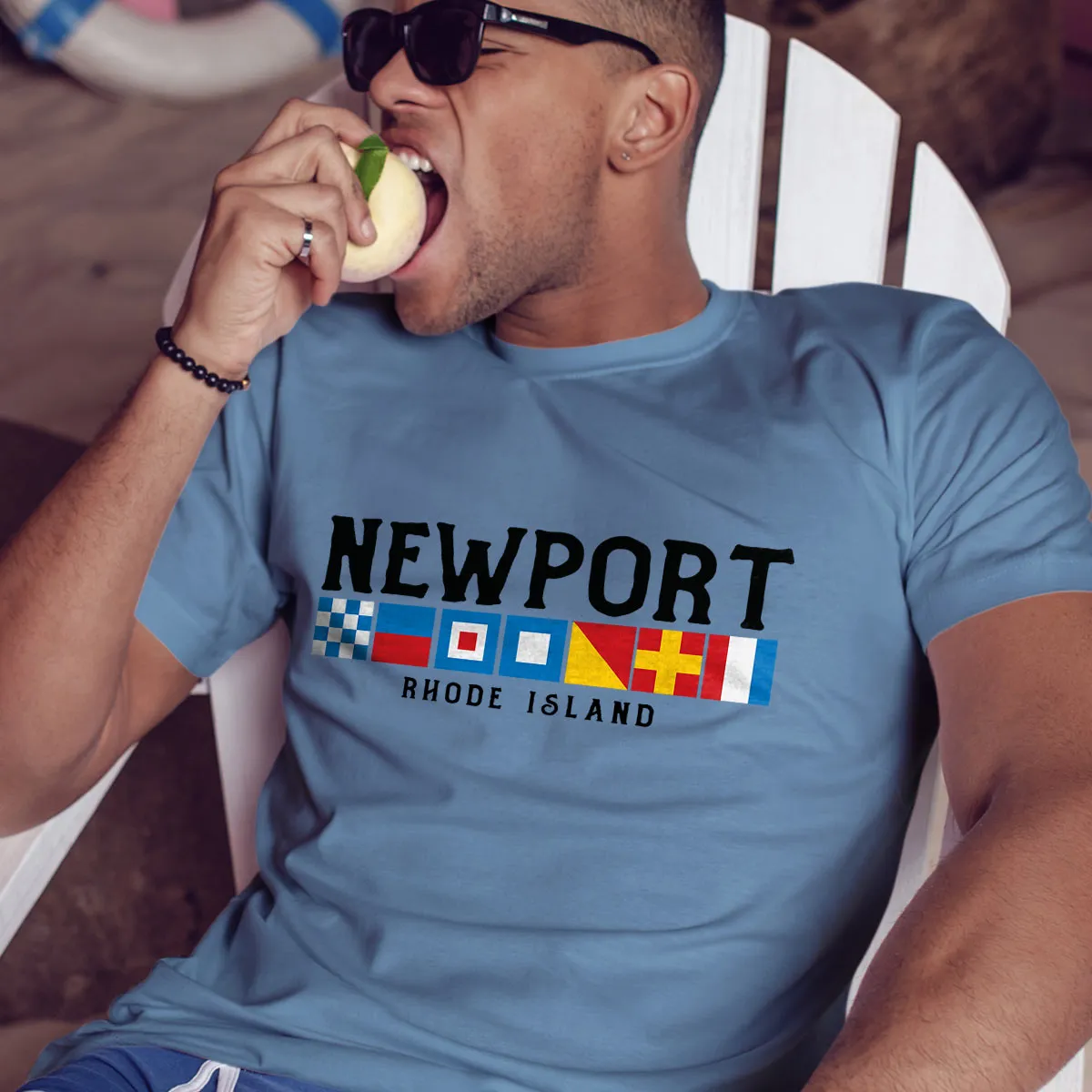 Nautical Flags Newport Rhode Island T-Shirt Adult Unisex S-2X, RI Tshirt