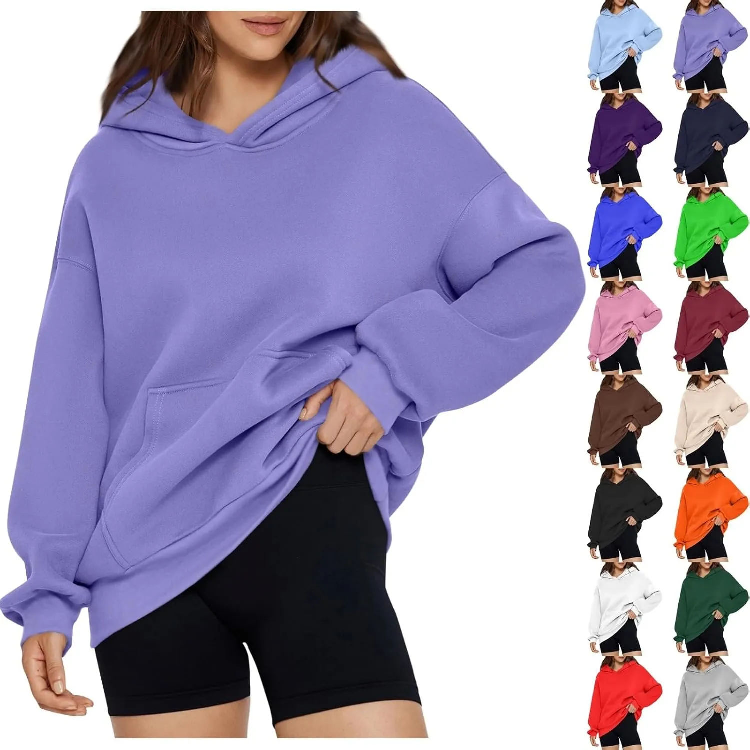 NBXNZWF Women's Oversized Hoodies 2025 Fall Y2K Clothes Long Sleeve Casual Loose Pullover Hooded Sweatshirts with Pocket