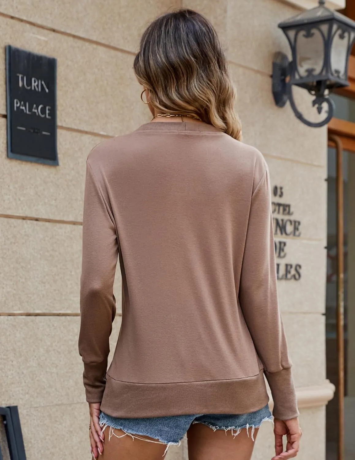 NENONA Women's Long Sleeve Lightweight Cardigans Open Front Button Down Basic Soft Outwear