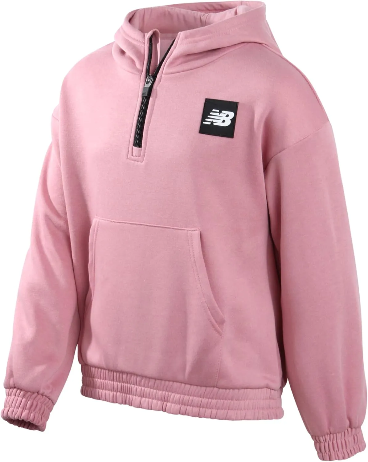 New Balance Girls' Fleece Quarter Zip Crop Hoodie Sweatshirt