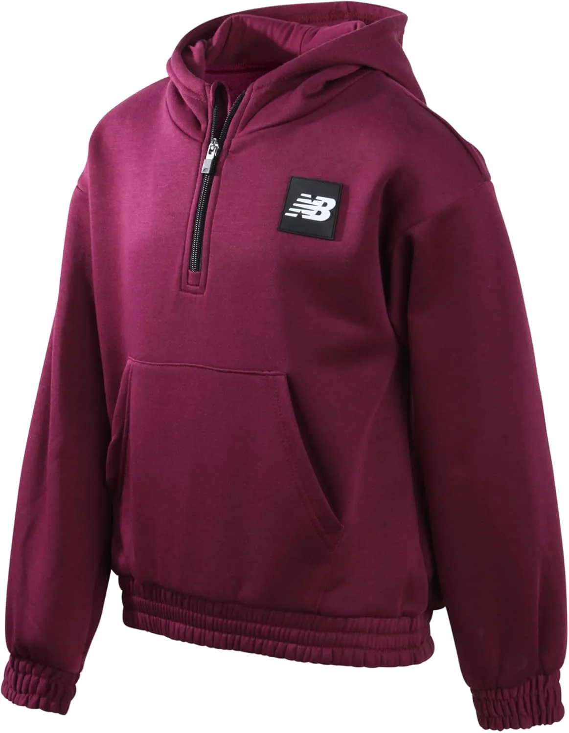 New Balance Girls' Fleece Quarter Zip Crop Hoodie Sweatshirt