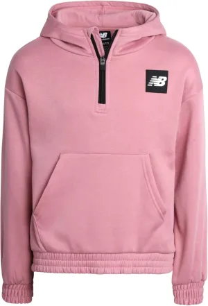New Balance Girls' Fleece Quarter Zip Crop Hoodie Sweatshirt