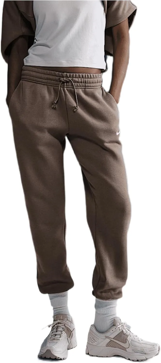 Nike Sportswear Phoenix Fleece Women's Mid-Rise Sweatpants (FZ7626-233, Mink Brown/Sail)
