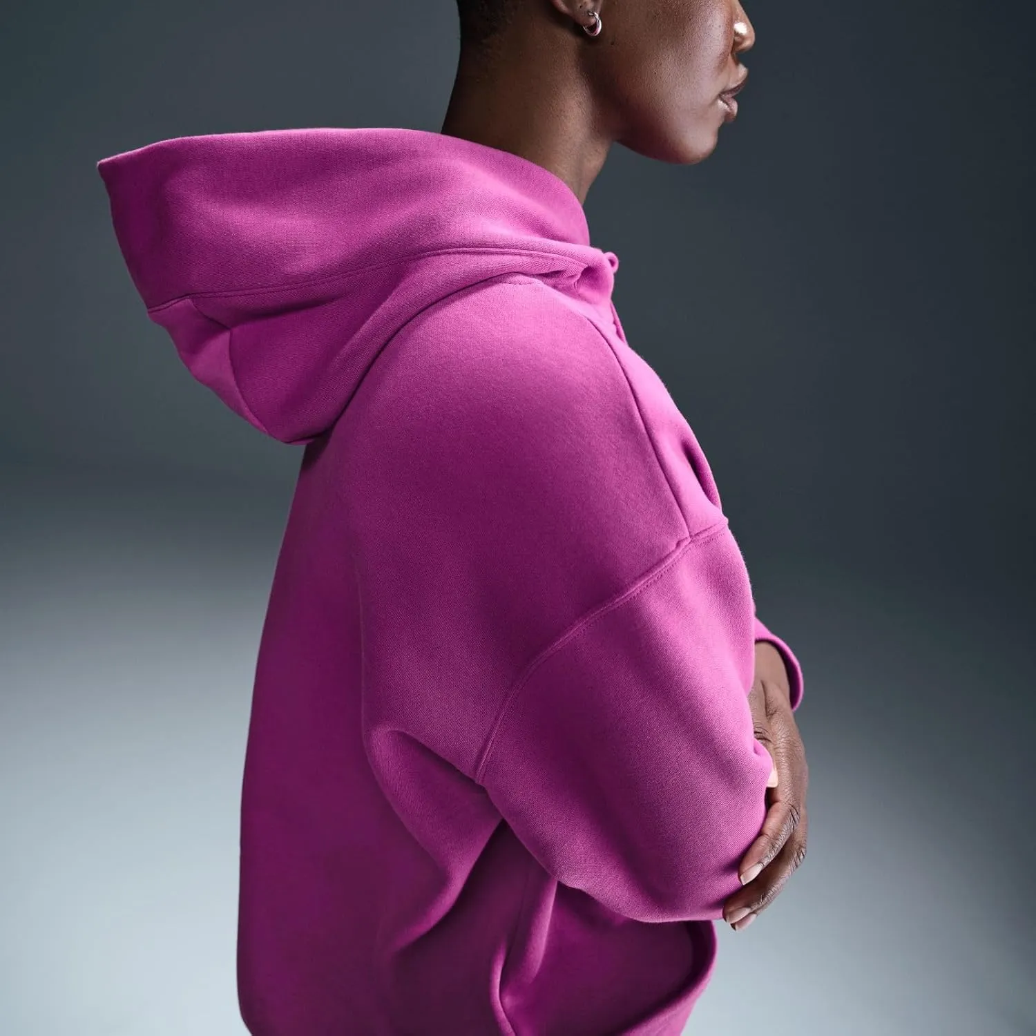 Nike Sportswear Phoenix Fleece Women's Oversized Pullover Hoodie (DQ5860-518, Hot Fuchsia/Sail)