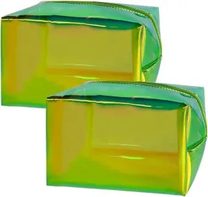 ONEART Holographic Makeup Bag, Iridescent Cosmetic Toiletry Bag,Wash Pouch for Women,Waterproof Portable Case Travel for Makeup Tools Organize