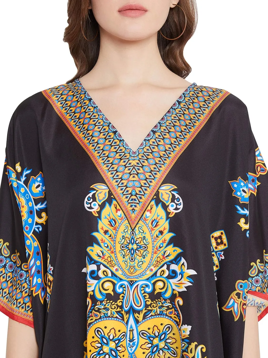 Oussum Women Long Maxi Plus Size Polyester Kaftan Caftan Gown Beach Party Casual Dress