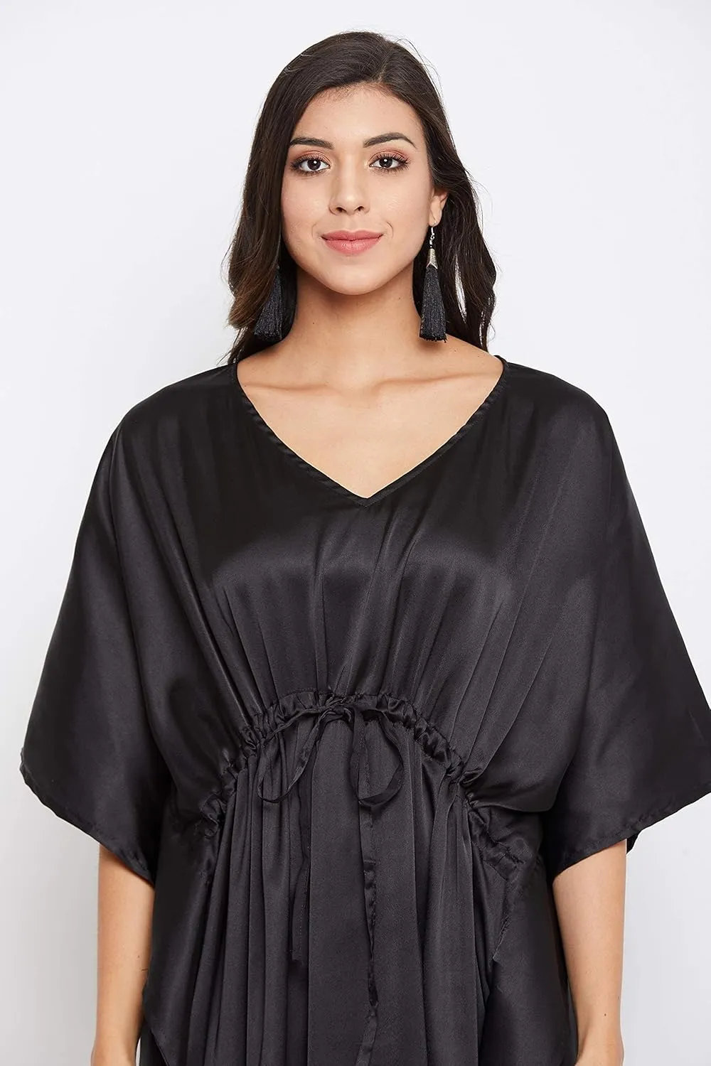 Oussum Women Plus Size Kaftan Satin Maxi Dress Long Caftan Casual Cover Ups Sateen Nightdress Nighty for Summer