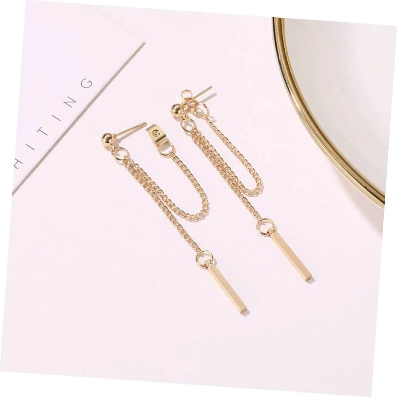PartyKindom Long Tassel Earrings for Women Elegant Minimalist Ear Dangle Jewelry for Parties Banquets and Everyday