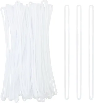 PATIKIL Luggage tag Loops, 50 Pcs PVC Luggage Loop Straps Bag Tag Loops Luggage Tag Holders Worm Loops Tag Holders for ID Card Bags Suitcase Label Fasteners, White