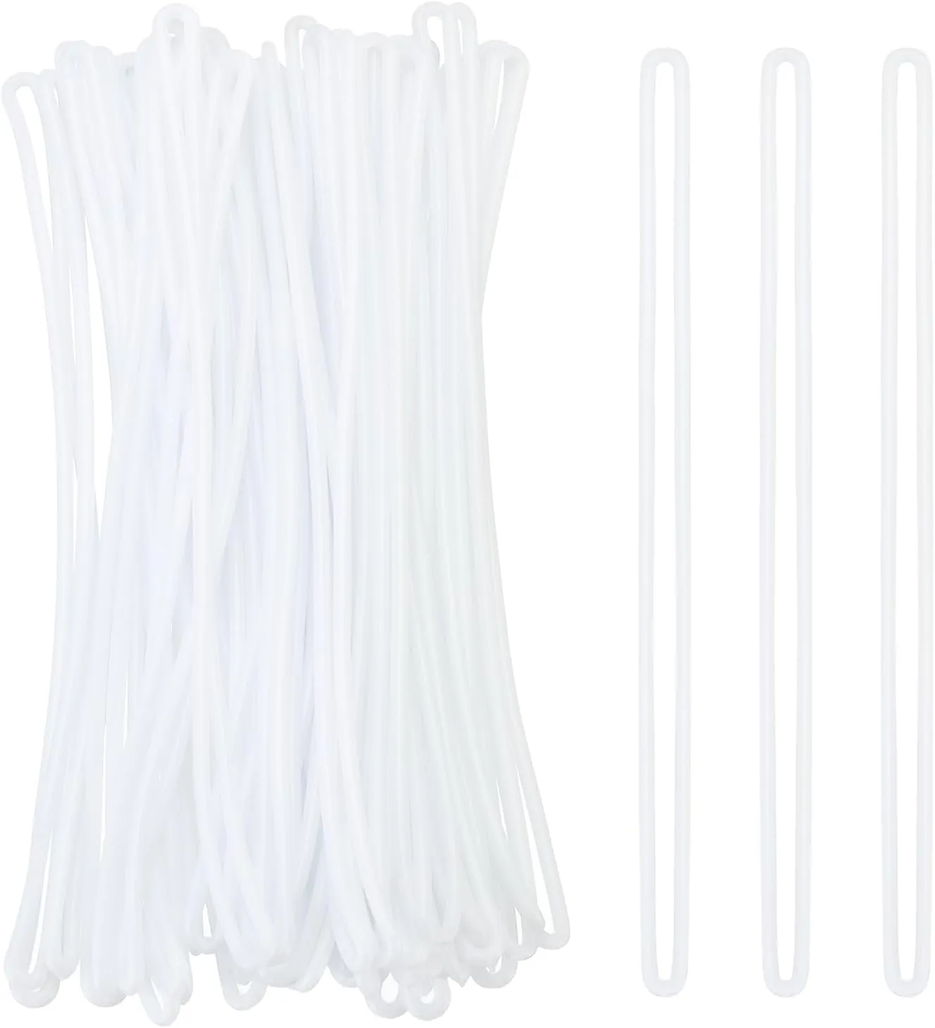 PATIKIL Luggage tag Loops, 50 Pcs PVC Luggage Loop Straps Bag Tag Loops Luggage Tag Holders Worm Loops Tag Holders for ID Card Bags Suitcase Label Fasteners, White