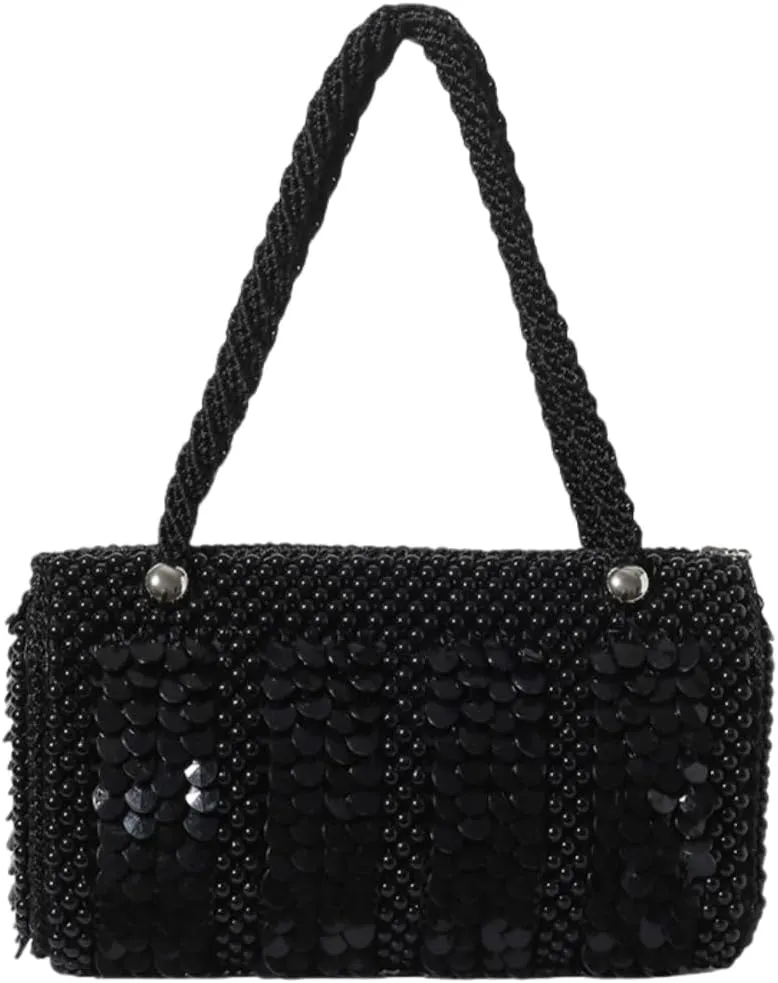 Pearl Purse for Women Beaded Handbag for Wedding Top Handle Evening Clutch