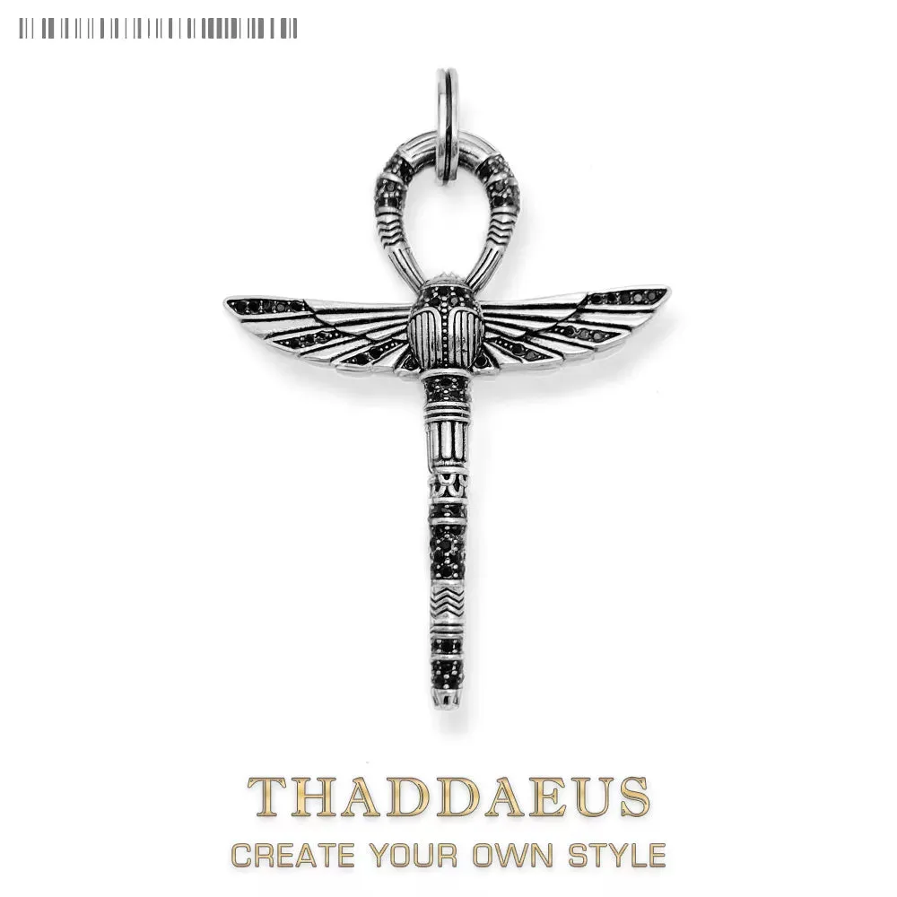 Pendant Cross Of Life Ankh With Scarab Fashion Ethnic Jewelry Europe 925 Sterling Silver Bijoux Gift For Woman & Men