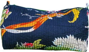 Pieces Indian Handmade Cotton Quilted Handmade Floral Hand Block Print Toiletry Bag,Cosmetic Pouch Bag Makeup Bag For Women (1, Black Printed), 85485