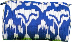Pieces Indian Handmade Cotton Quilted Handmade Floral Hand Block Print Toiletry Bag,Cosmetic Pouch Bag Makeup Bag For Women (1, Blue), 85485