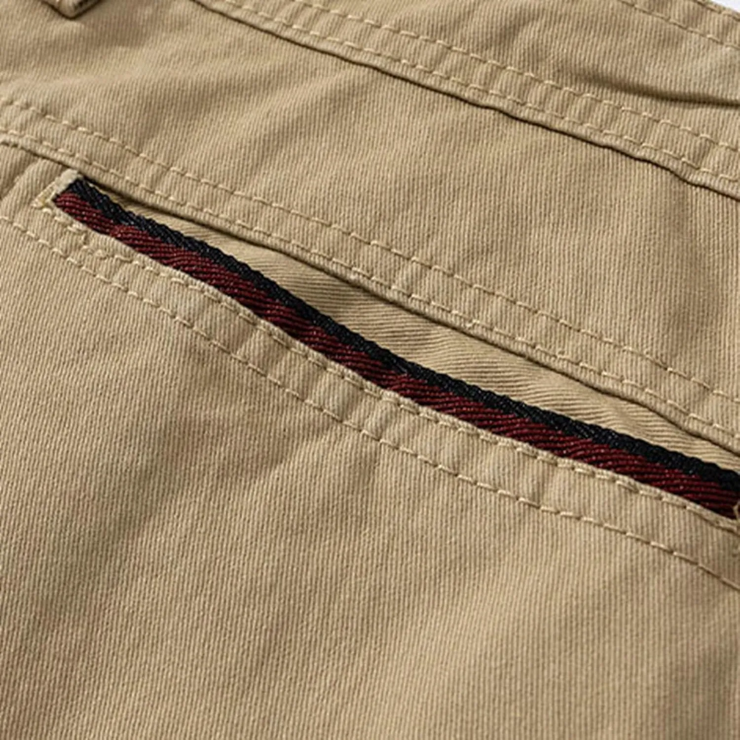 Plus Size Men's Cargo Pants Cotton Casual Work Trousers Hiking Pants Slim Fit Striped Fashion Casual Elastic Trousers