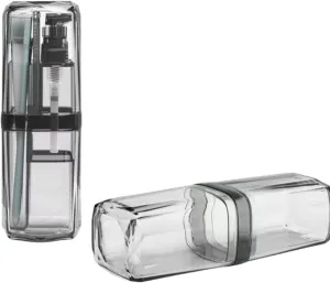 Portable toiletry travel mug, TSA-approved travel container with double anti-spill function, food-grade PC material is safe and reliable. Easy to carry