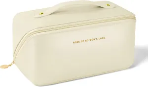 Premium Nylon Cosmetic Travel Organizer, Large Capacity Layered Zipper Bag, Portable Multifunctional Waterproof, Easy to Carry - Gift for Women (New-White)