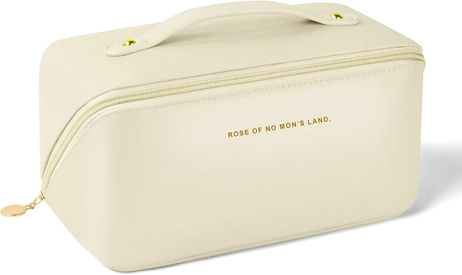 Premium Nylon Cosmetic Travel Organizer, Large Capacity Layered Zipper Bag, Portable Multifunctional Waterproof, Easy to Carry - Gift for Women (New-White)