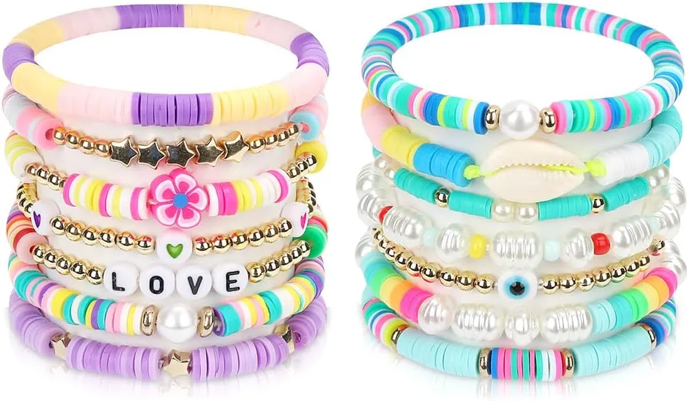 Preppy Friendship Bracelets for Girls Jewelry: Stackable Surfer Bracelets for Women Teen Girls Stuff