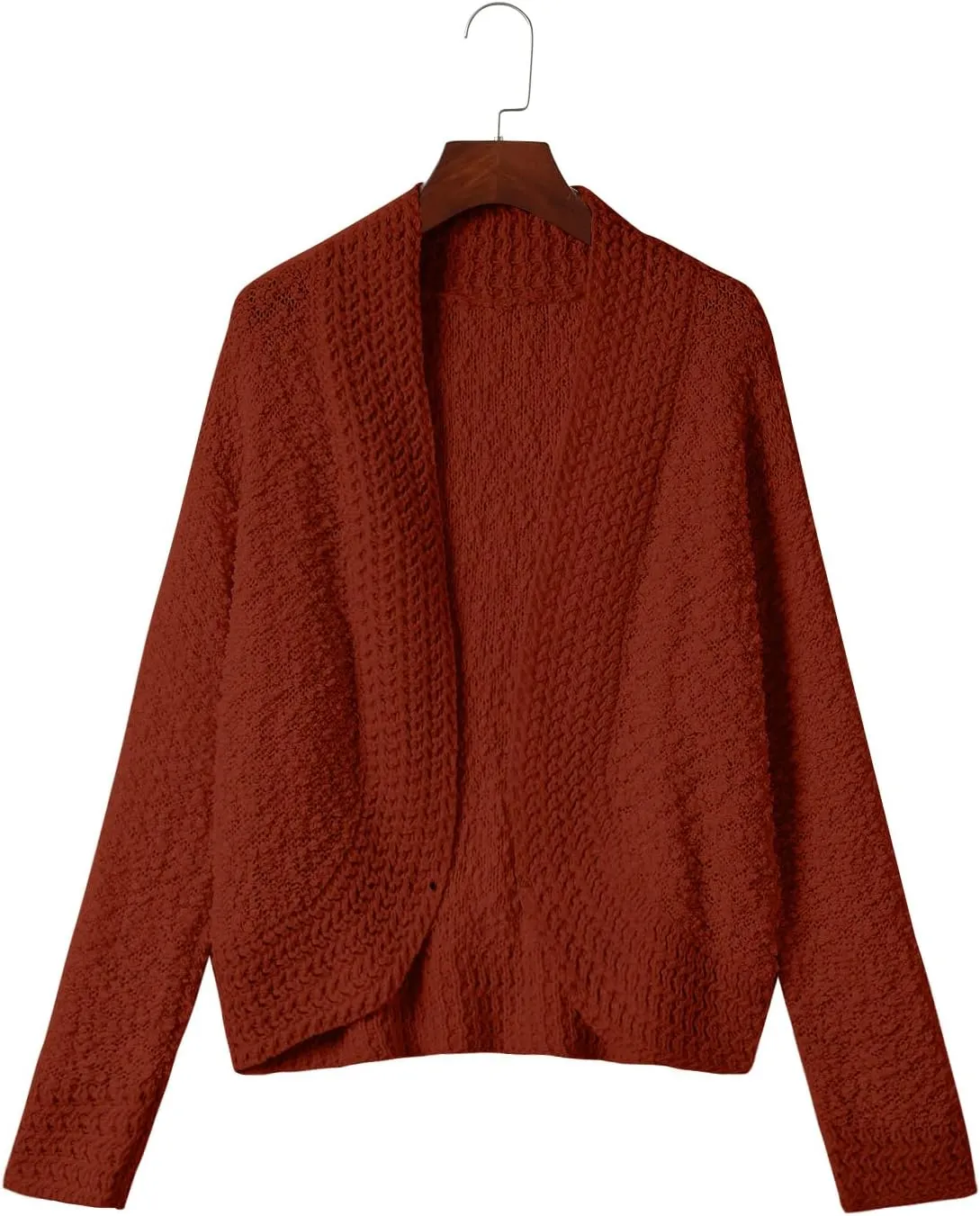PRETTYGARDEN Open Front Fall Lightweight Cardigan Sweaters for Women Trendy 2025 Popcorn Knit Cardigans Cute Sweater