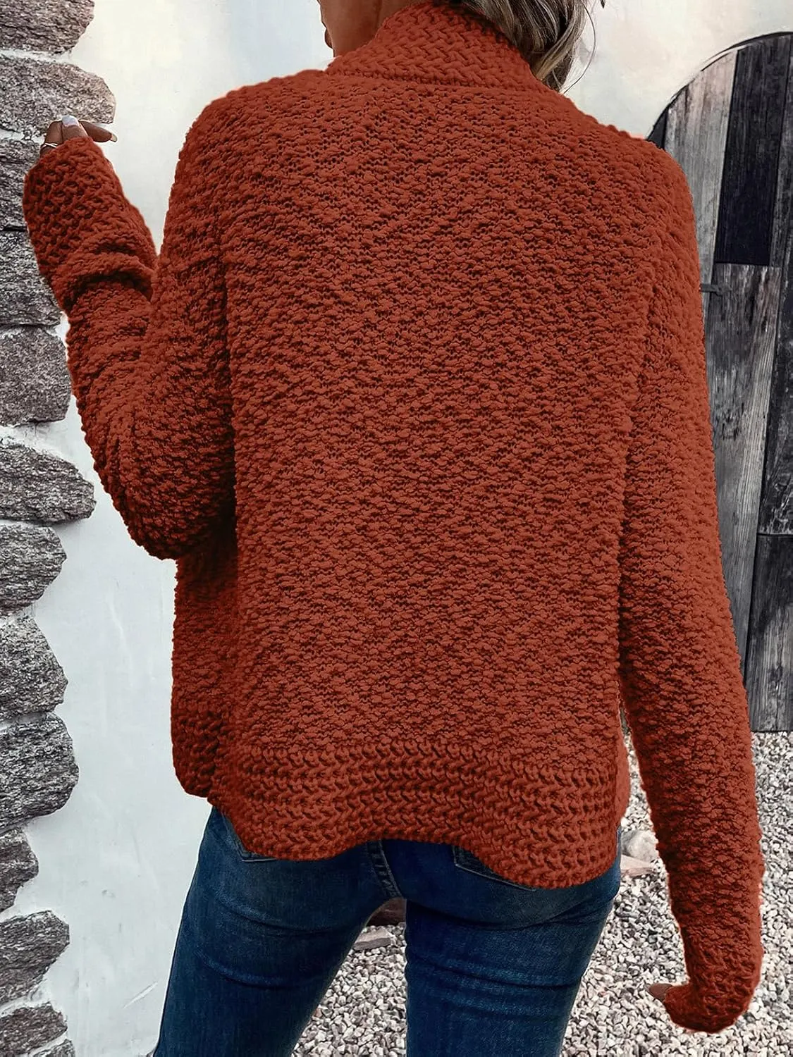 PRETTYGARDEN Open Front Fall Lightweight Cardigan Sweaters for Women Trendy 2025 Popcorn Knit Cardigans Cute Sweater