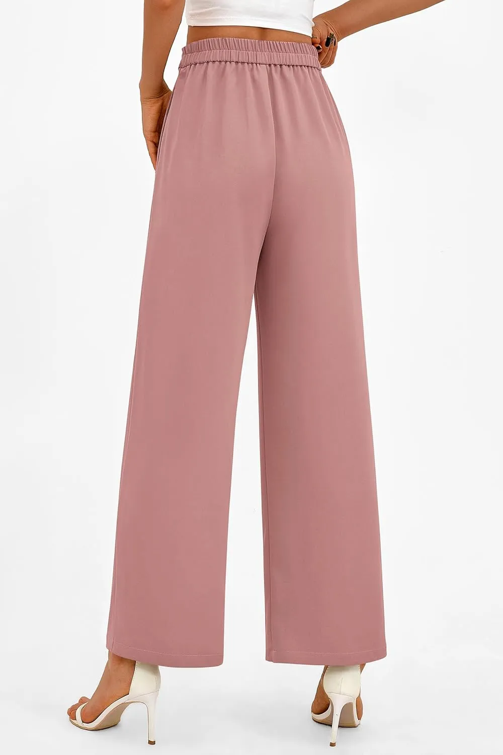 PRETTYGARDEN Women's Wide Leg Dressy Pants High Waisted Fashion Business Casual Work Office Trousers Palazzo Pant