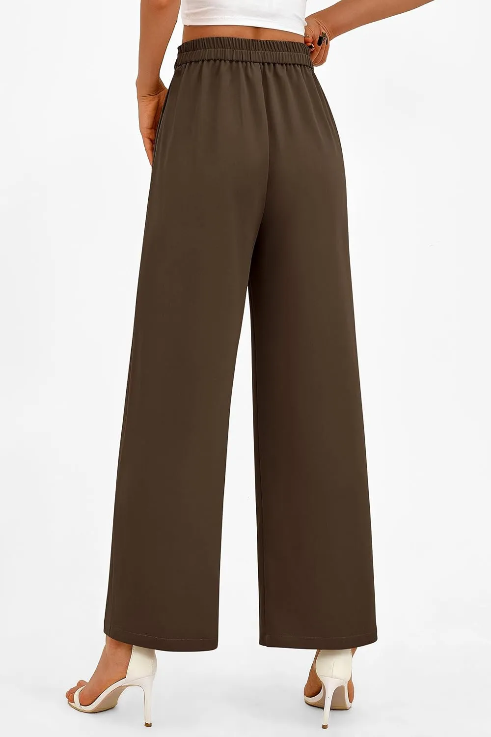 PRETTYGARDEN Women's Wide Leg Dressy Pants High Waisted Fashion Business Casual Work Office Trousers Palazzo Pant