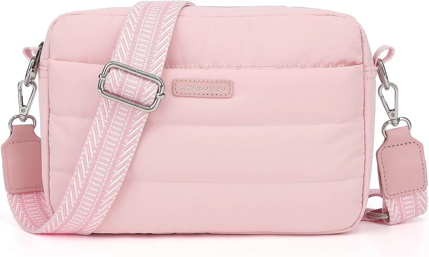 Puffer Crossbody Bags for Women, Lightweight Quilted Puffer Shoulder Bag, Cross Body Purse with Guitar Wide Strap Fit