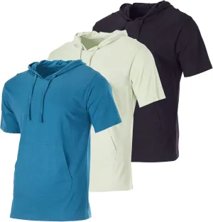 Real Essentials Men's Cotton Short-Sleeve Hoodie Hooded T-Shirt With Drawstring & Pockets (Available In Big & Tall)