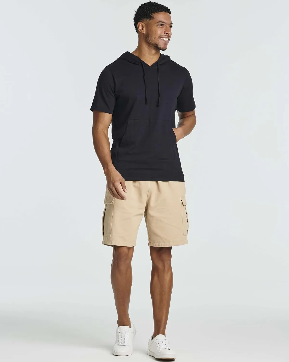 Real Essentials Men's Cotton Short-Sleeve Hoodie Hooded T-Shirt With Drawstring & Pockets (Available In Big & Tall)
