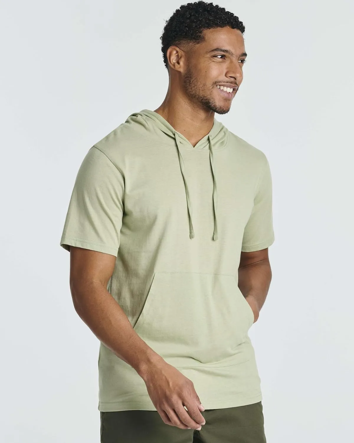 Real Essentials Men's Cotton Short-Sleeve Hoodie Hooded T-Shirt With Drawstring & Pockets (Available In Big & Tall)