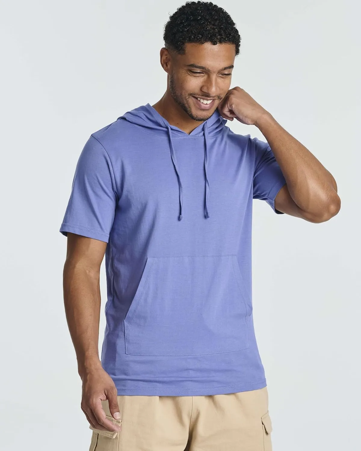 Real Essentials Men's Cotton Short-Sleeve Hoodie Hooded T-Shirt With Drawstring & Pockets (Available In Big & Tall)