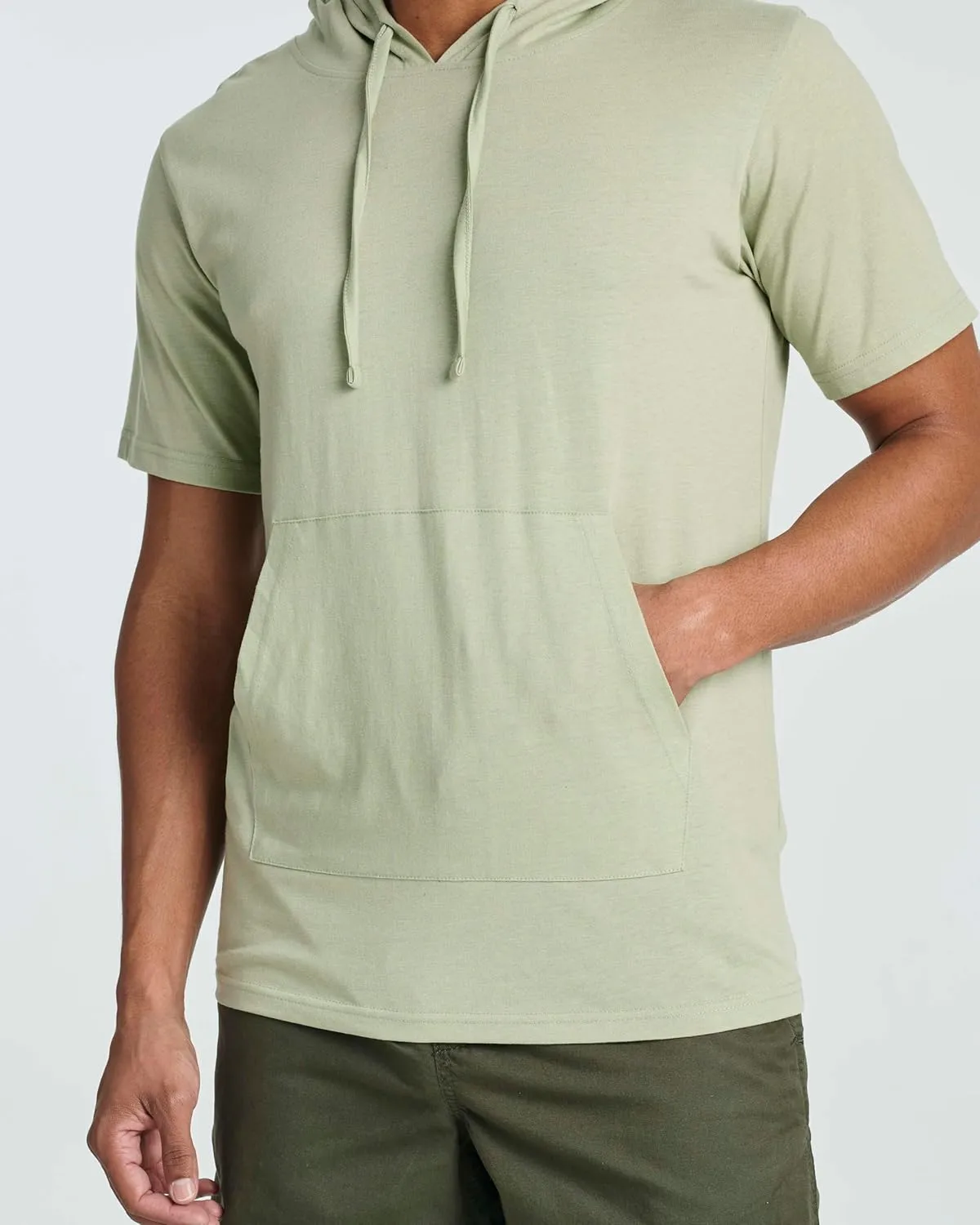 Real Essentials Men's Cotton Short-Sleeve Hoodie Hooded T-Shirt With Drawstring & Pockets (Available In Big & Tall)