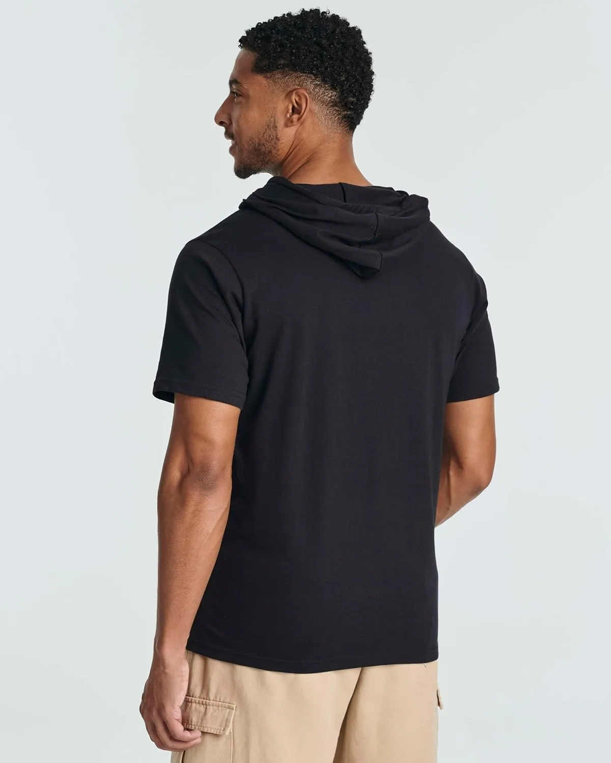 Real Essentials Men's Cotton Short-Sleeve Hoodie Hooded T-Shirt With Drawstring & Pockets (Available In Big & Tall)