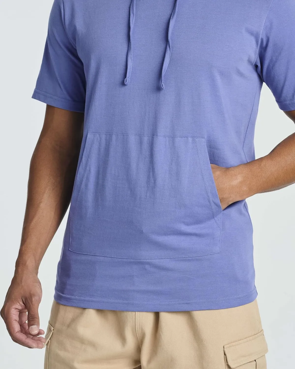 Real Essentials Men's Cotton Short-Sleeve Hoodie Hooded T-Shirt With Drawstring & Pockets (Available In Big & Tall)