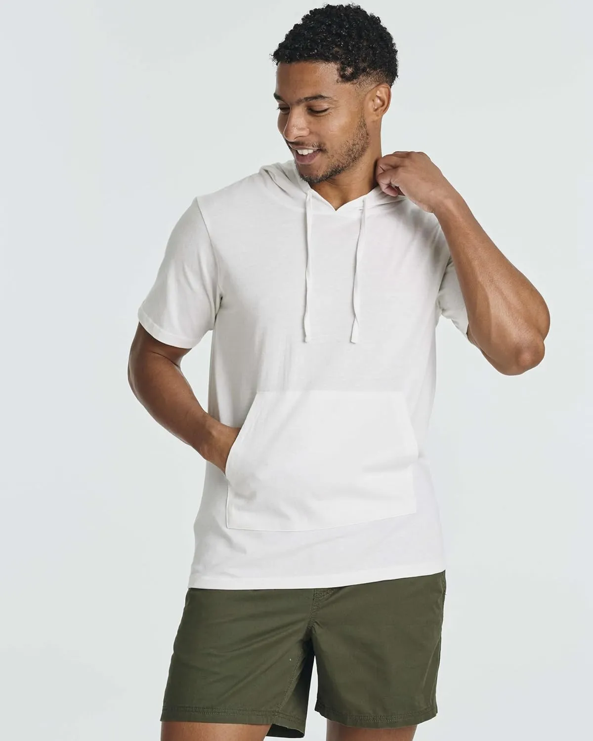 Real Essentials Men's Cotton Short-Sleeve Hoodie Hooded T-Shirt With Drawstring & Pockets (Available In Big & Tall)