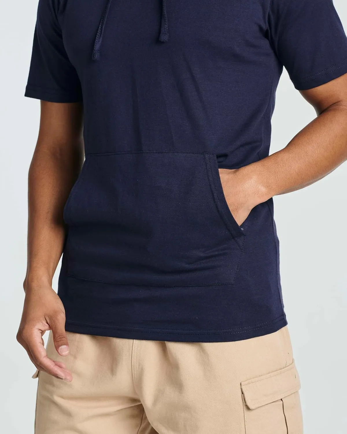 Real Essentials Men's Cotton Short-Sleeve Hoodie Hooded T-Shirt With Drawstring & Pockets (Available In Big & Tall)