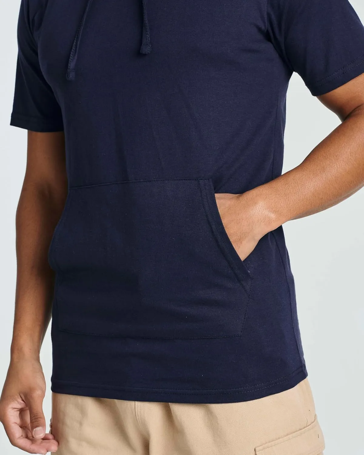 Real Essentials Men's Cotton Short-Sleeve Hoodie Hooded T-Shirt With Drawstring & Pockets (Available In Big & Tall)